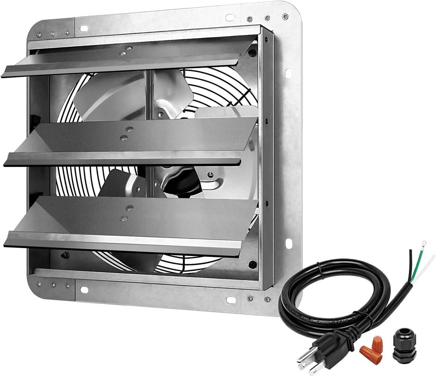 iPower 12 Inch Shutter Exhaust Fan for Attic, High Speed Ventilation Fan for Barn Shed and Greenhouse, 940 CFM, Silver