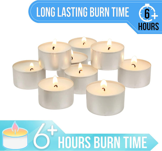 Tea Light Candles 6-7 Hour - Use for Floating Candle Centerpiece - 100 Pack