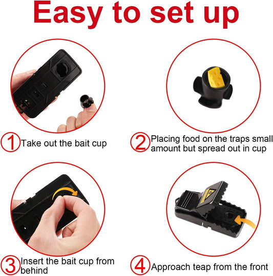 Mouse Traps 8 Pack – Humane Reusable Snap Traps – Instant Catch Rodent Traps – Indoor & Outdoor Mouse Catcher - PuriLite
