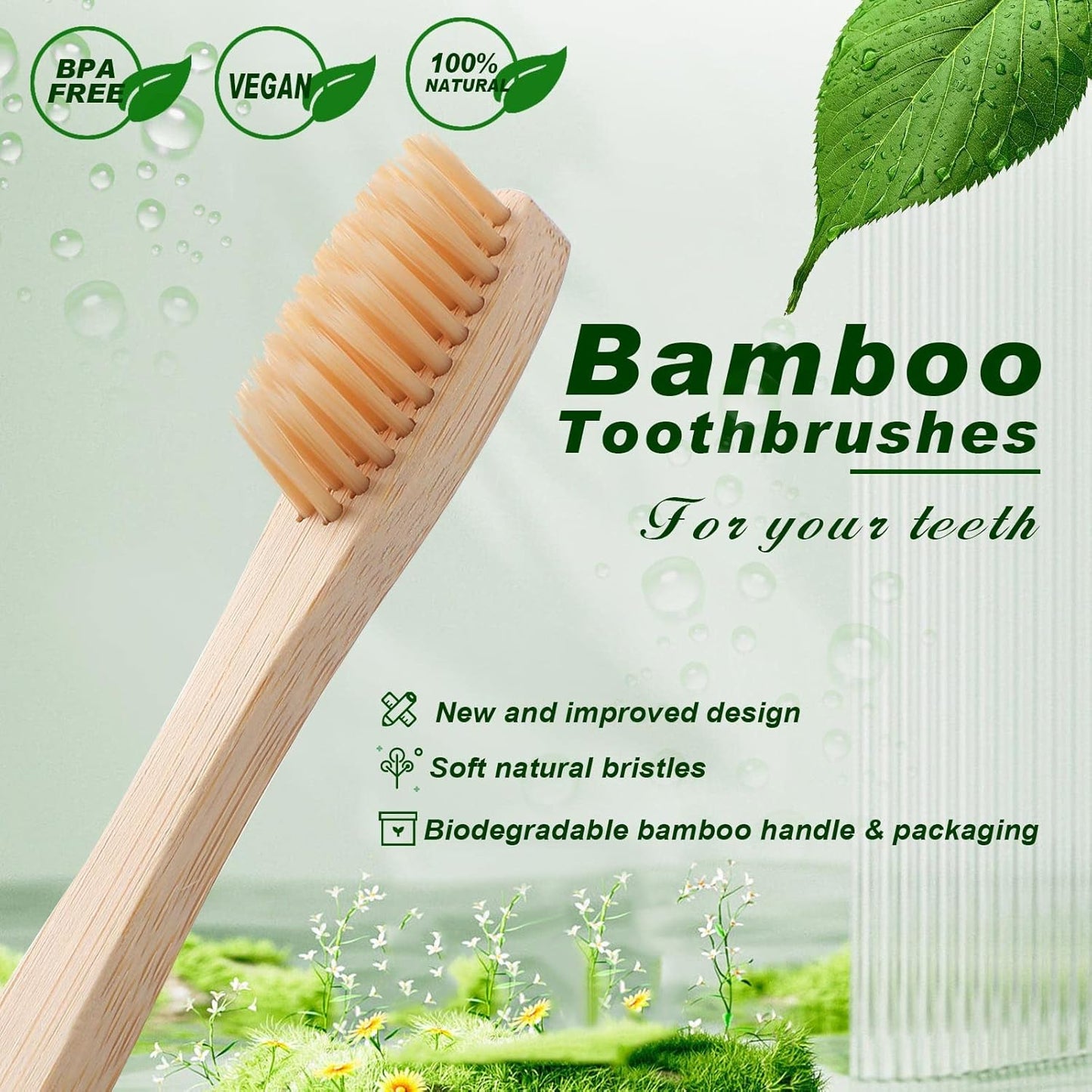Sieral 240 Pcs Bamboo Toothbrushes Charcoal Toothbrushes Soft Bristle Toothbrush Natural Manual Toothbrushes for Toddler Teens Kids Adults Home Travel, Individually Wrapped Colorful, General Style