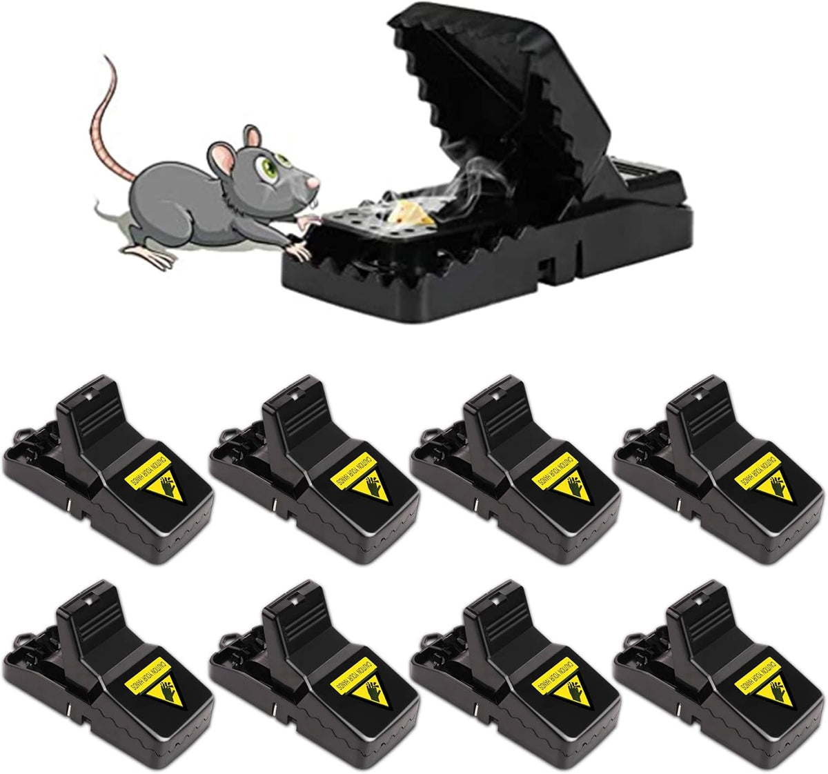 Mouse Traps 8 Pack – Humane Reusable Snap Traps – Instant Catch Rodent Traps – Indoor & Outdoor Mouse Catcher - PuriLite