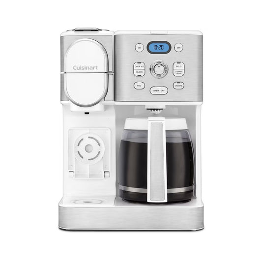 Cuisinart Coffee Center 2-IN-1 Coffee Maker and Single-Serve Brewer - White - SS-16W: Drip & Single Serve, 12 Cup, Programmable