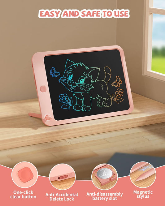 10-Inch Colorful LCD Writing Tablet – Electronic Doodle Board, Drawing & Memo Pad for Kids, Toddlers, and Travel Educational Fun - PuriLite