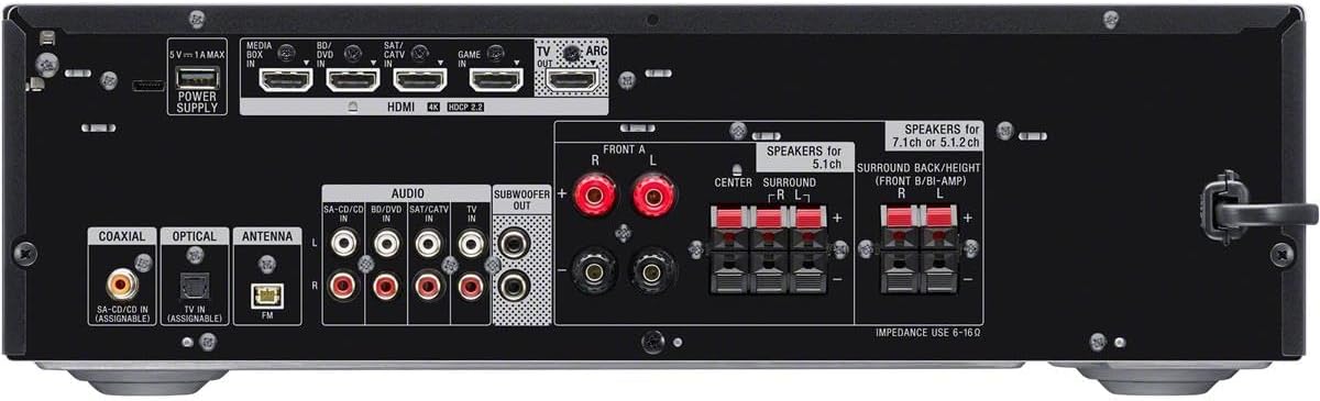 Sony STRDH790 7.2 Multi-Channel 4K Hdr AV Receiver with Bluetooth Audio Component, Black