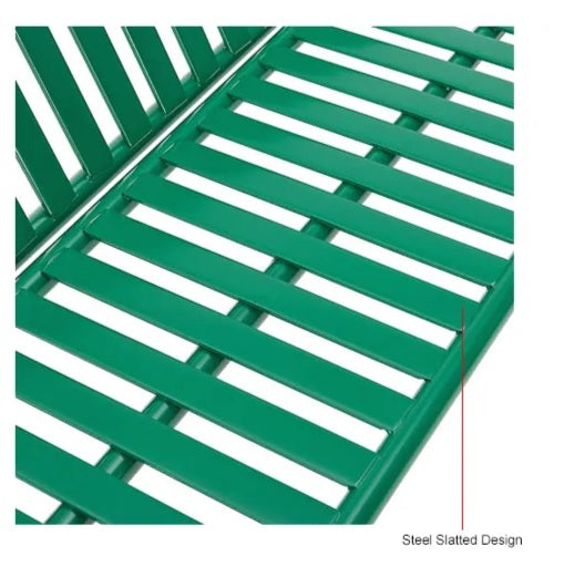 Global Industrial™ 6' Outdoor Bench with Back, Vertical Steel Slat, Green