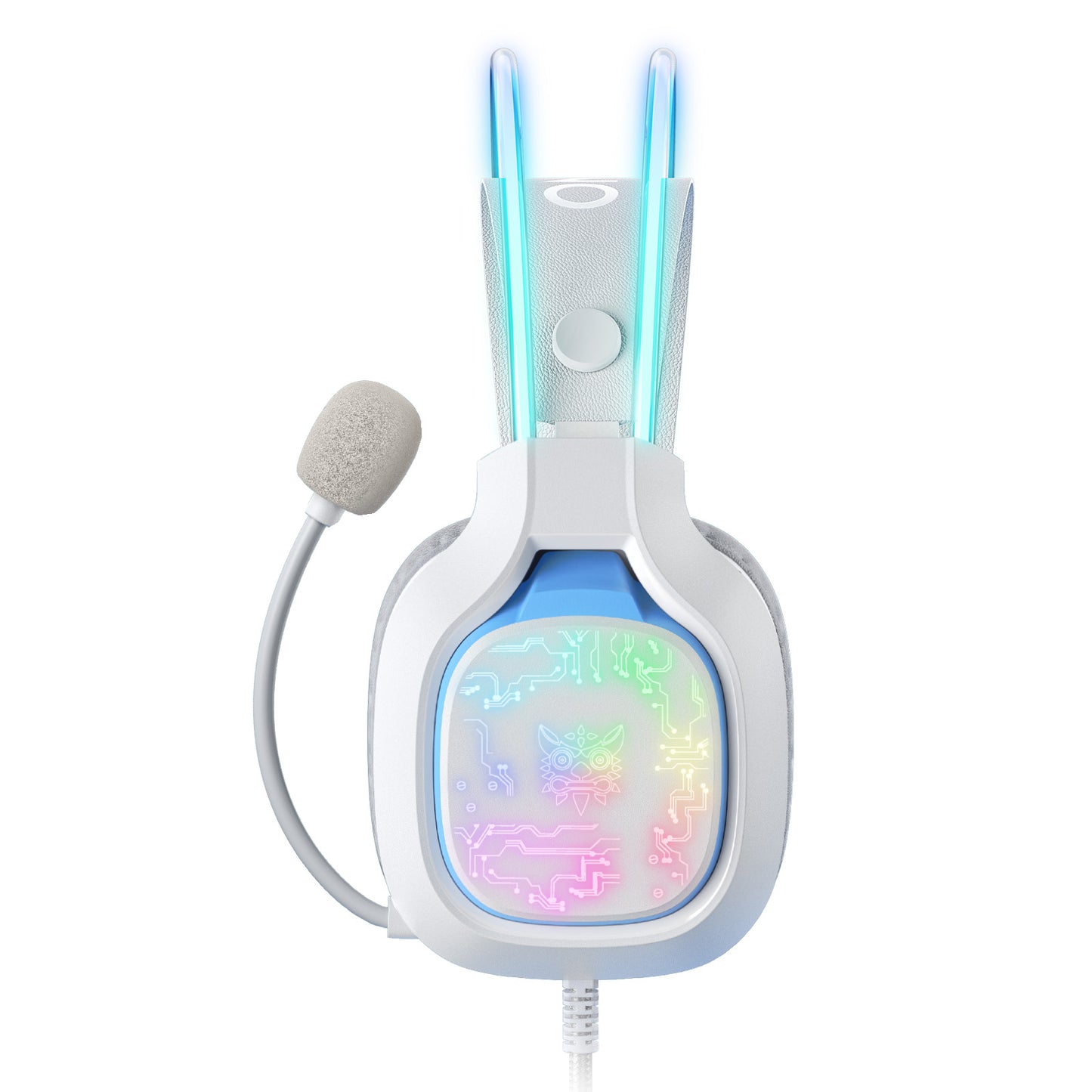 Onikuma X22-WH - RGB Gaming Headset with Microphone, 3.5mm/USB for PC/PS4/Xbox