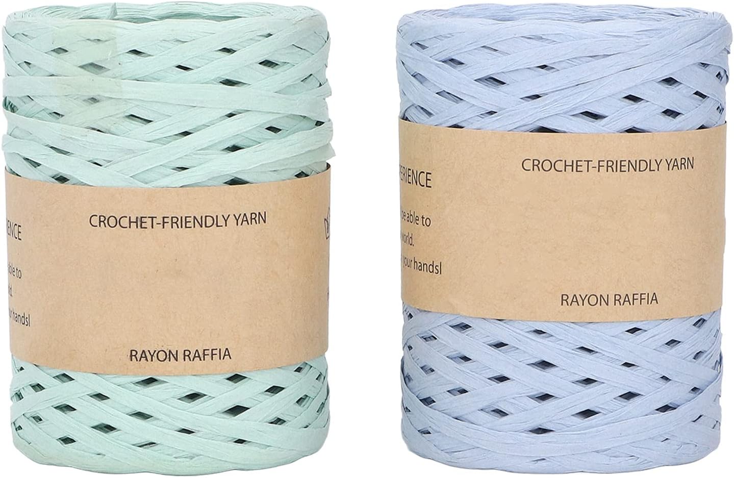 2 Roll Raffia Yarn, Paper Handcraft Raffia Yarn Gift Wrapping Hat Handbag DIY Bouquet Decoration Degradable Recyclable Raffia Twine for Hat Handbag, 164 Yard, 150m Roll