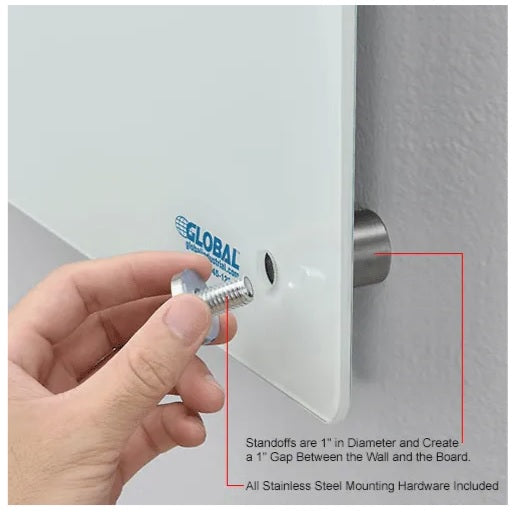 Global Industrial™ Magnetic Glass Whiteboard, 36"W x 24"H