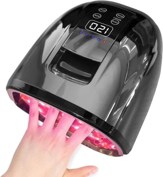 Cordless UV LED Nail Lamp, 90W Gel Nail Lamp Rechargeable Professional Nail Dryer UV Lights for Nails with Auto-Sensor 4 Timer (Black)