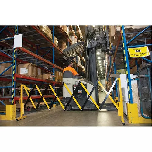 Expandable Barrier, 37" H x 11' L, Black/Yellow