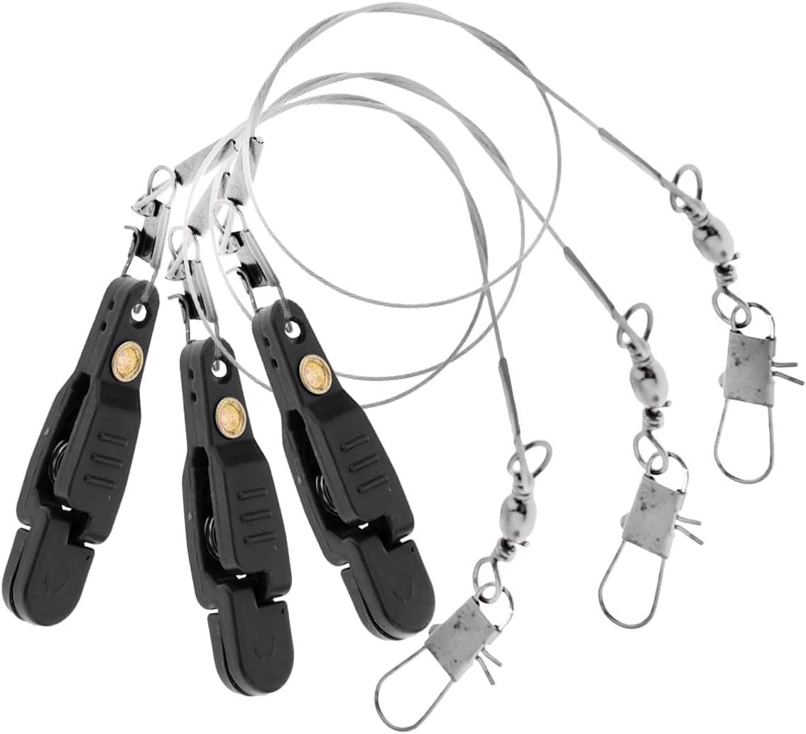 3pcs Padded Release Clips Fishing Quick Release Clips with Steel Fishing Line Downrigger Release Clips - PuriLite