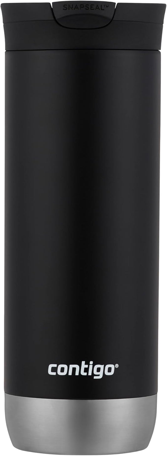 Contigo Huron 2.0 Stainless Steel Travel Mug with Leak-Proof SnapSeal Lid, Vacuum-Insulated Tumbler for Coffee and Tea, Licorice, 16 oz (473 mL)