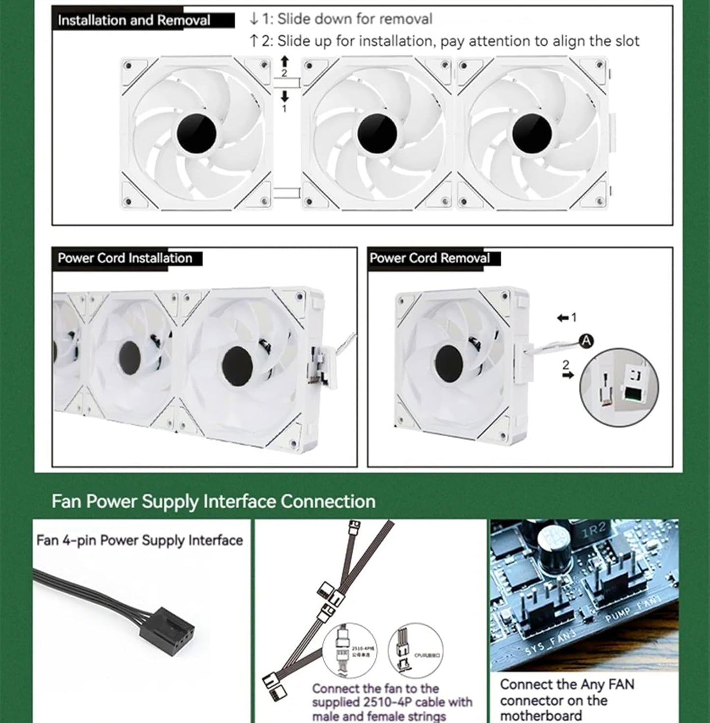 ICOLER JM-V1 120 Reverse Fan ,Infinity Mirror Module Daisy Chain 5V ARGB Fan, Triple Pack ,Suitable for Computer Case and 360mm AIO Cooler(White)