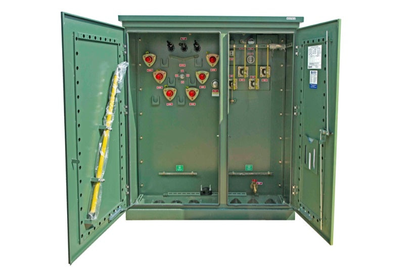 150 KVA Pad Mount Transformer - 12000V Delta Primary, 208Y/120 Wye-N Secondary - Copper, 304 Stainless Steel, KNAN/Bell Green