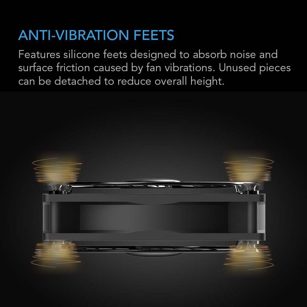 AC Infinity MULTIFAN S5, Quiet Dual 80mm USB Fan, UL-Certified for Receiver DVR PlayStation Xbox Computer Cabinet Cooling