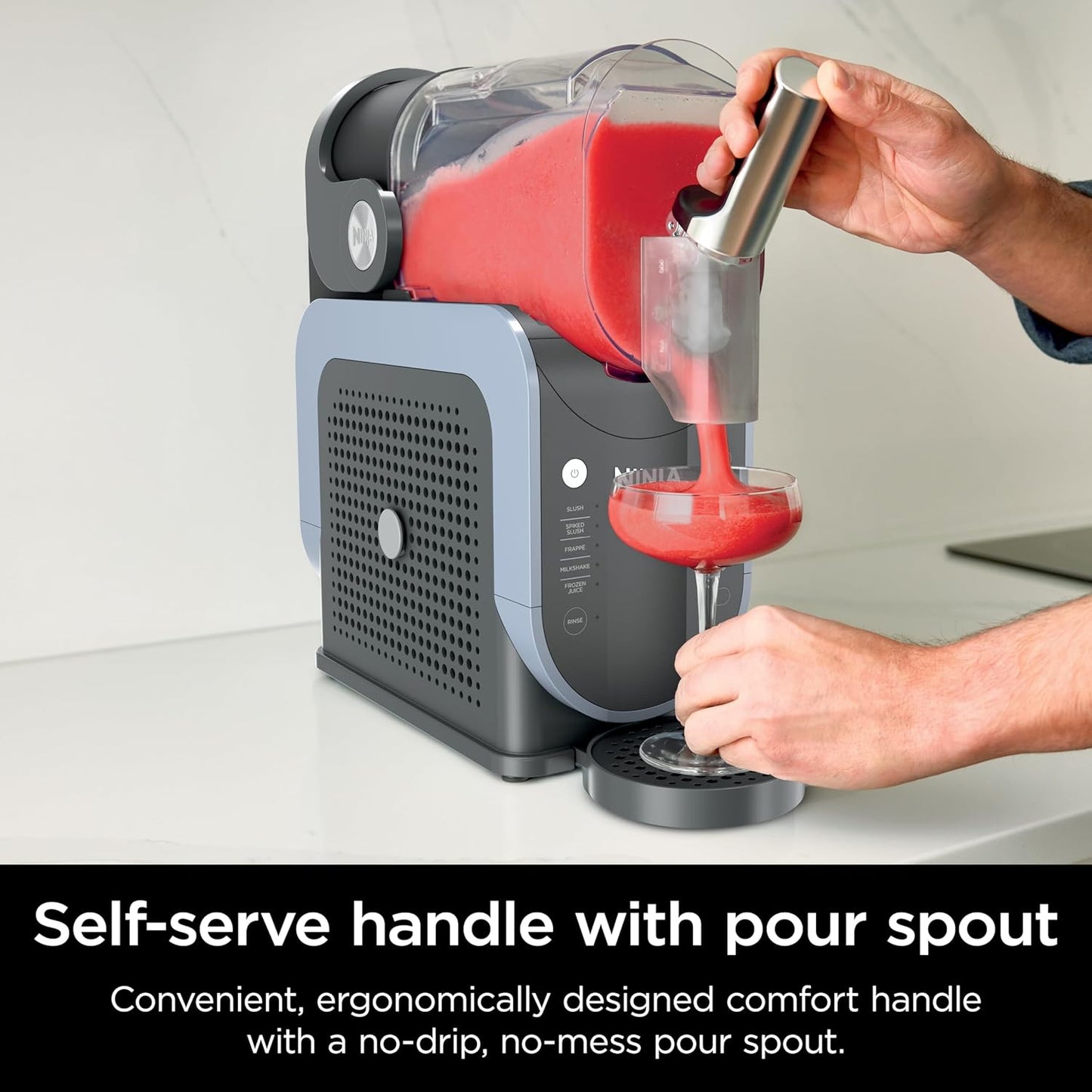 Ninja SLUSHi Professional Frozen Drink & Ice Machine with RapidChill Technology, Grill & Slushie Maker, 5 Preset Programs for Frozen Margaritas, Frappés, and More, Grey, FS301C (Canadian Version)