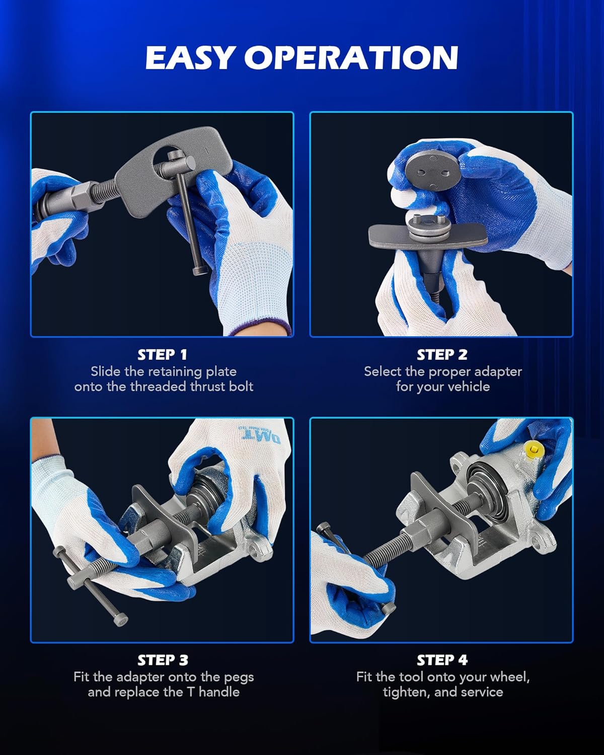 24pcs Heavy Duty Disc Brake Piston Caliper Compressor Rewind Tool Set and Wind Back Tool Kit for Brake Pad Replacement Reset, Fits Most American, European, Japanese Autos