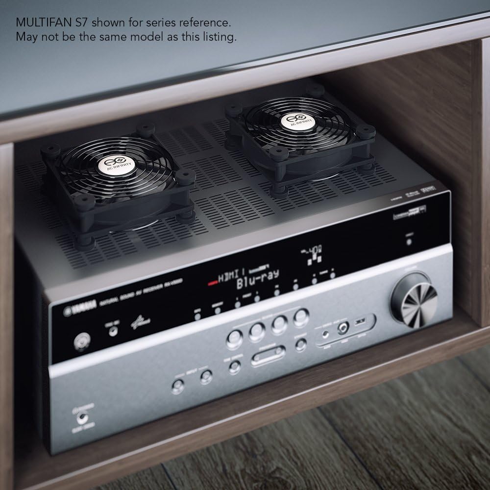 AC Infinity MULTIFAN S5, Quiet Dual 80mm USB Fan, UL-Certified for Receiver DVR PlayStation Xbox Computer Cabinet Cooling