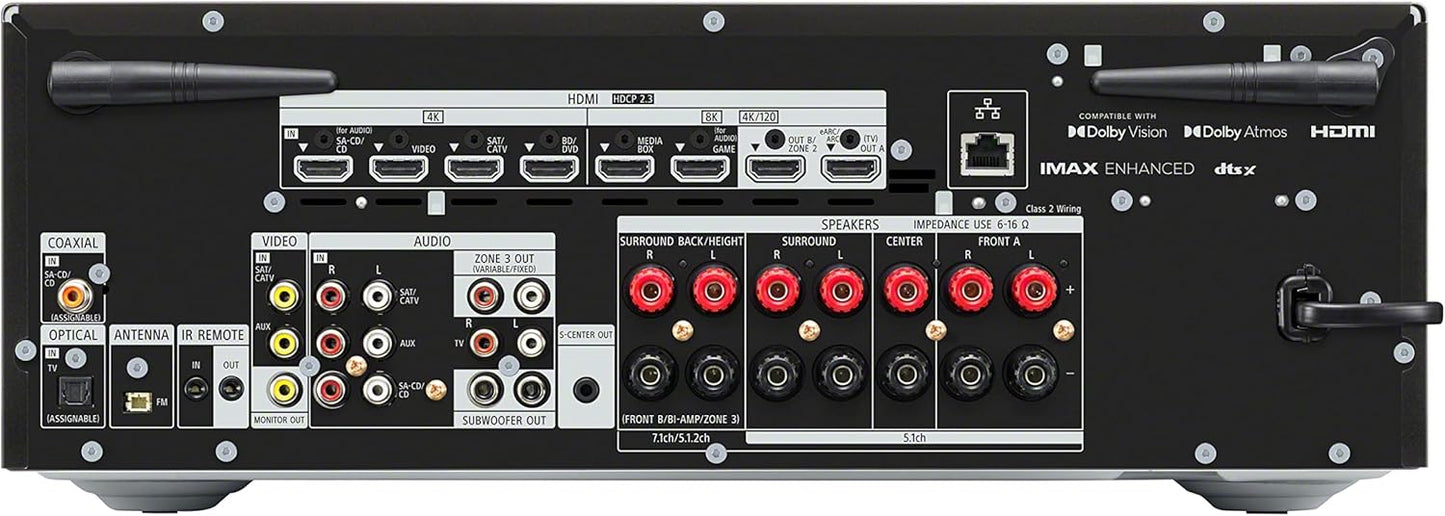Sony STR-AN1000 7.2-ch Surround Sound Home Theatre 8K A/V Receiver: Dolby Atmos, DTS:X, Digital Cinema Auto Calibration IX, Bluetooth, WiFi, Google Chromecast