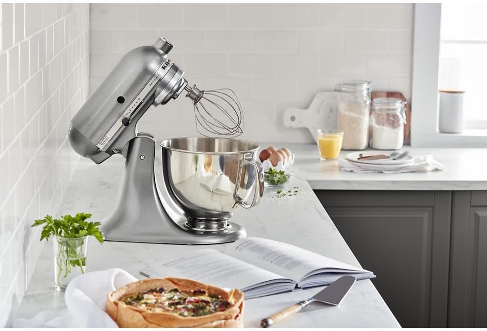 Value Bundle KitchenAid Artisan® Series 5 Quart Tilt-Head Stand Mixer with Fresh Prep Slicer/Shredder Attachment KSM150FBCU