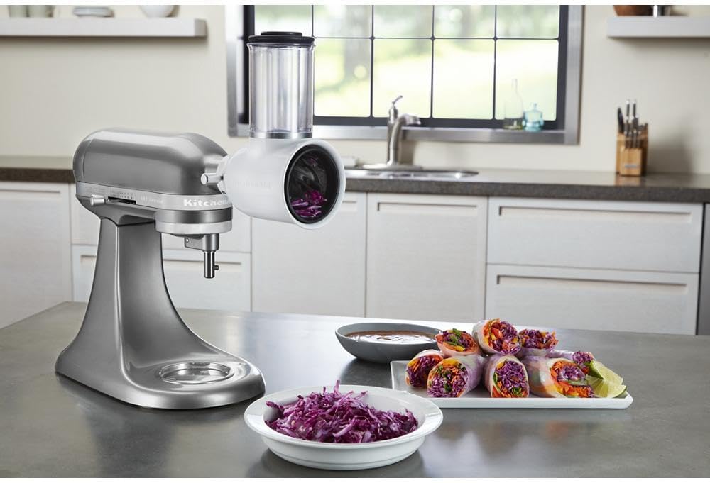 Value Bundle KitchenAid Artisan® Series 5 Quart Tilt-Head Stand Mixer with Fresh Prep Slicer/Shredder Attachment KSM150FBCU