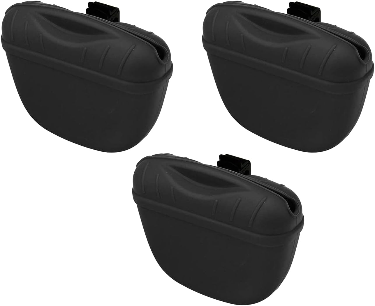 tooloflife Dog Treat Pouch, Silicone Dog Training Bag Portable Dog Treat Bag with Magnetic Closing and Waist Clip for Dog Training 3PCS Black