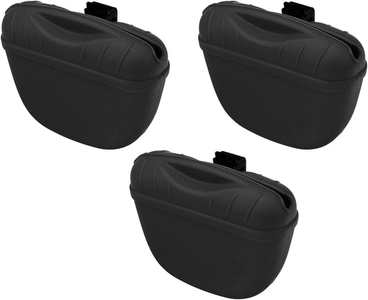 tooloflife Dog Treat Pouch, Silicone Dog Training Bag Portable Dog Treat Bag with Magnetic Closing and Waist Clip for Dog Training 3PCS Black