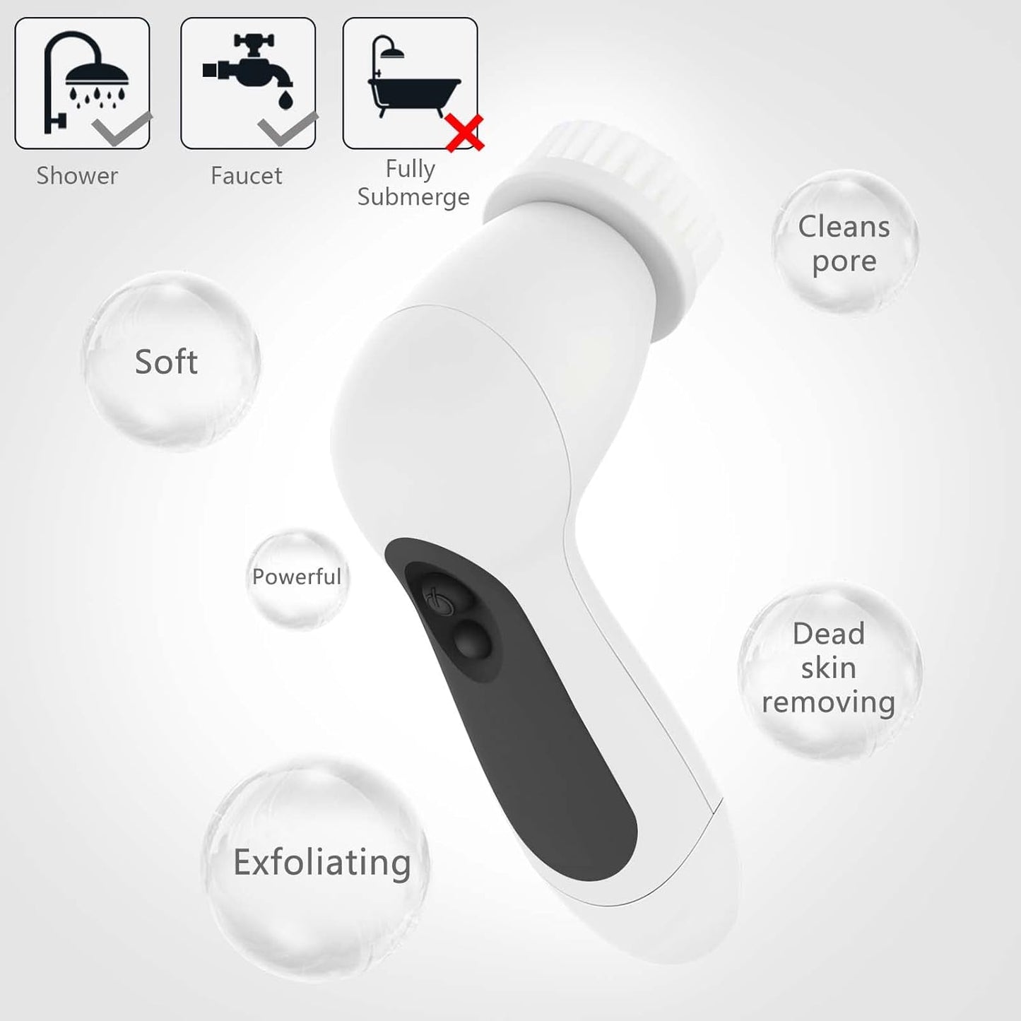 CNAIER 5 in 1 Advanced Cleansing System with Facial Brush for Exfoliating and Microdermabrasion