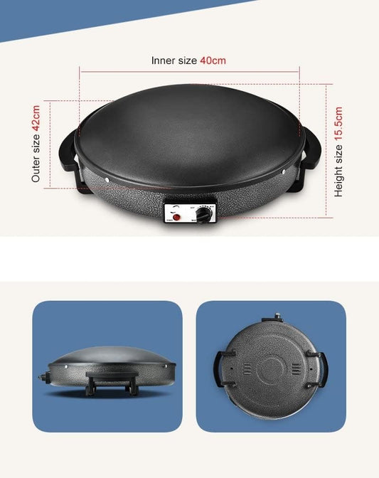 Saj Non-Stick Electric e-Saj Arabic Bread Maker, Tabkhi, Tabun, Chapati, Oriental Markouk, Thyme, Meat or Cheese Pie, Man2ouche Zaatar 16" (42cm) Medium صاج خبزعربي