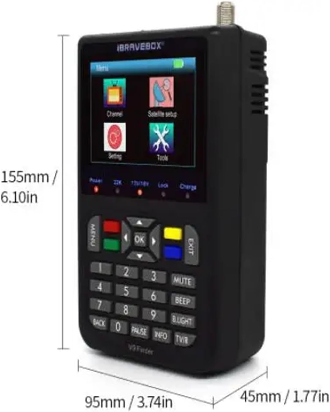 V9 Finder Supports H.265 Satellite Finder LCD Digital Satellite Signal Finder Meter Satfinder Vs Satlink Ws 6933(Yellow)