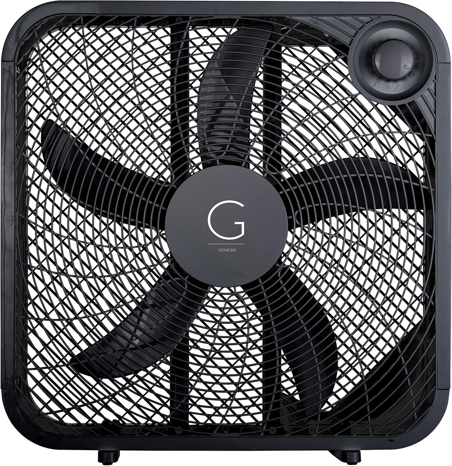 20" Box Fan, 3 Settings, Max Cooling Technology, Carry Handle, Black (G20BOX-BLK)