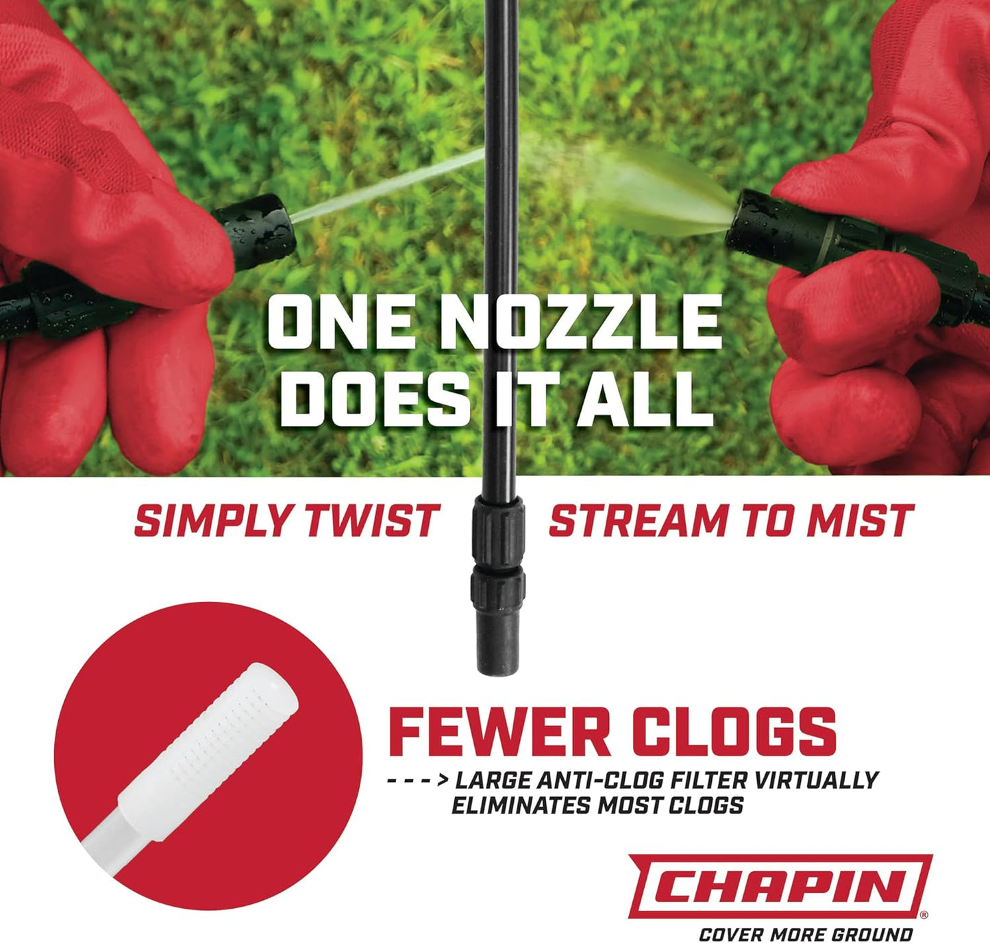 Chapin 1-Gallon Garden Pump Sprayer – Handheld Pressure Sprayer with Anti-Clog Filter and Adjustable Nozzle