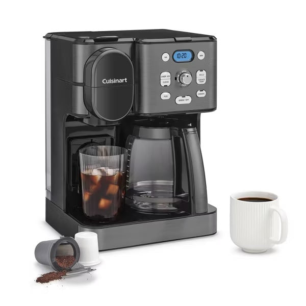 Cuisinart Coffee Center 2-IN-1 Coffee Maker and Single-Serve Brewer -Black Stainless Steel- SS-16BKS: Programmable K-Cup & Ground Coffee Machine