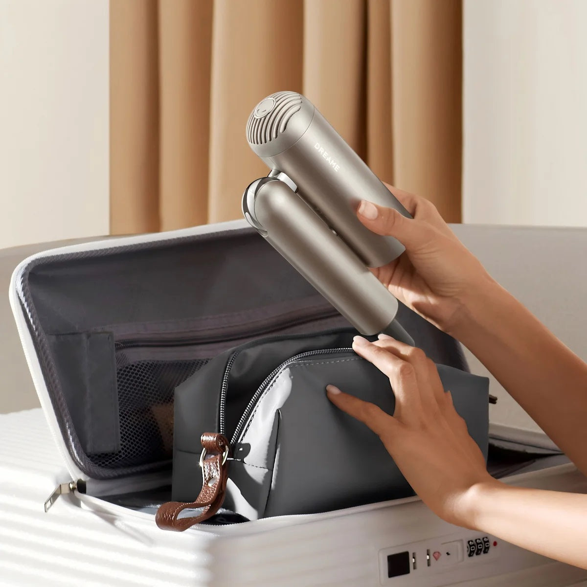 Dreame Pocket Ultra High-Speed Hair Dryer – Compact Foldable Travel Hair Dryer with Negative Ions, High-Speed Motor, Global Voltage, 5 Modes & Styling Attachments - PuriLite