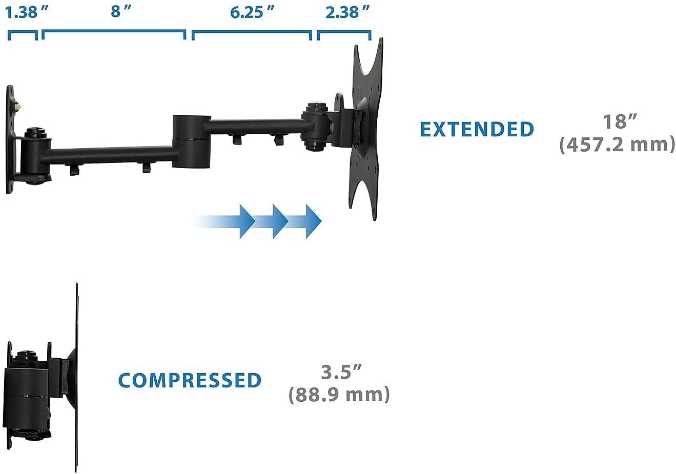 Mount-It! TV Wall Mount Bracket | Quick Release | Full Motion Swing Out Tilt Swivel | Articulating Arm for 13-42" Flat Screens and Monitors | VESA 75 to 200 | 44 Pound Capacity | Anti-Theft Locking