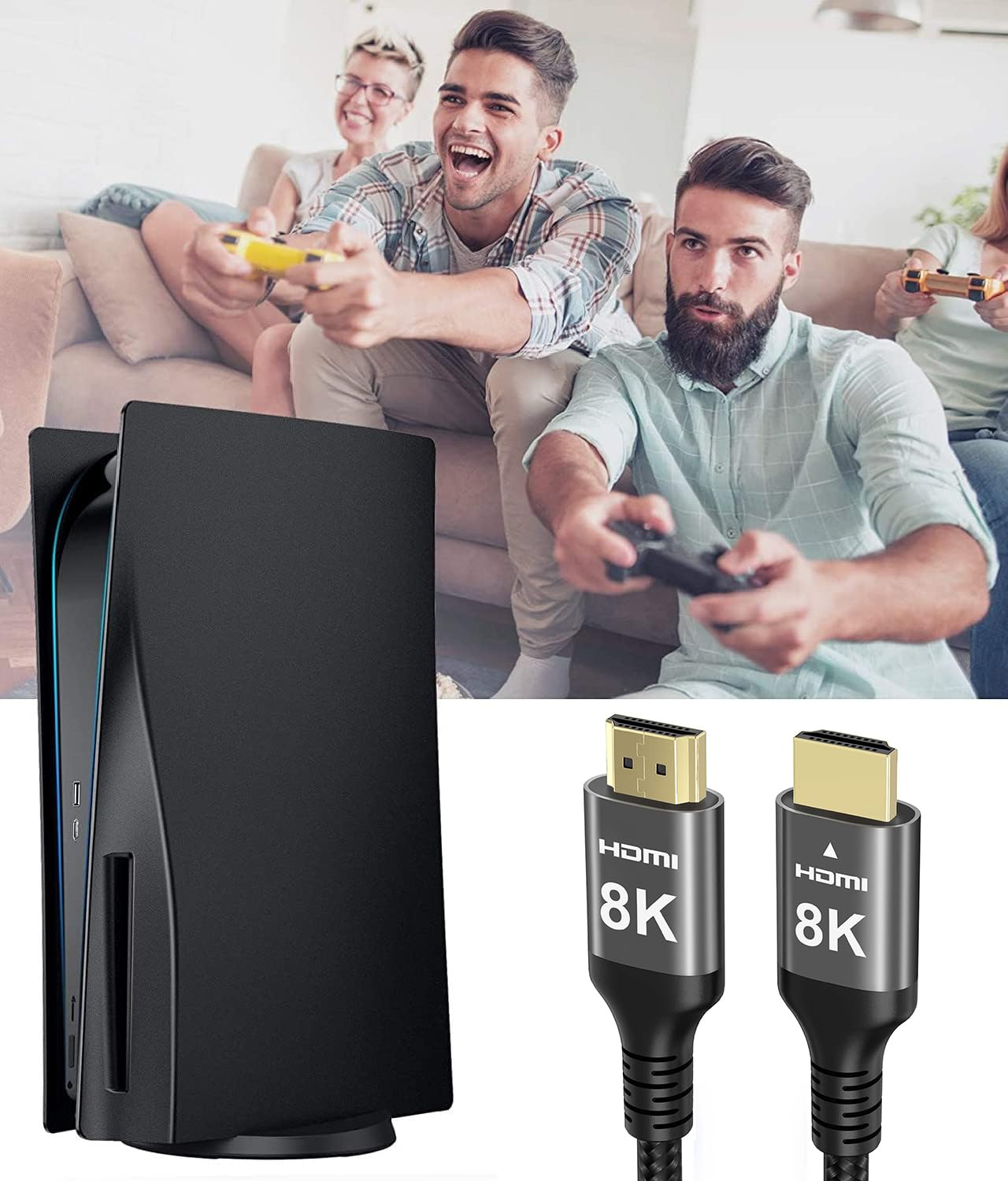 Ubluker 8K HDMI Cable 48Gbps 50 FT, Nylon Braided High Speed HDMI® Cable 4k 120Hz 2k 165Hz 8k 60Hz 12bit eARC ARC Dolby Atmos HDR10+ HDCP2.3 Compatible for Gaming PC TV Soundbar Monitor Mac PS5 Xbox - PuriLite