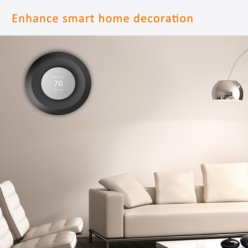 Wall Plate Made for The Nest Thermostat 2020 | Google Nest Thermostat Trim Kit Accessory | Easy Installation | Black