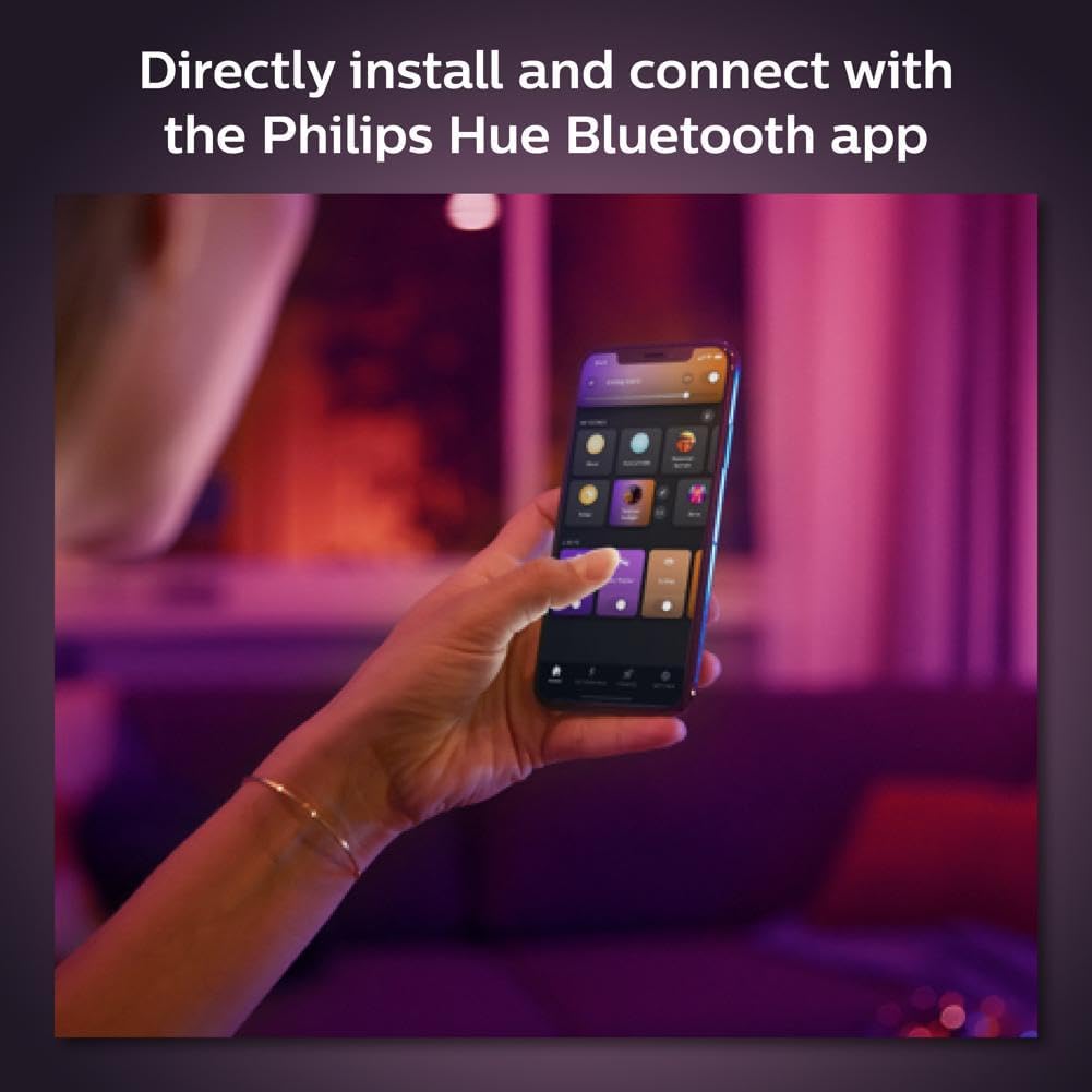 Philips Hue White & Color Ambiance 4" Smart LED Retrofit Can Downlight, Color Changing, Bluetooth & Zigbee Compatible (Hue Hub Optional), Smart Ceiling Lighting