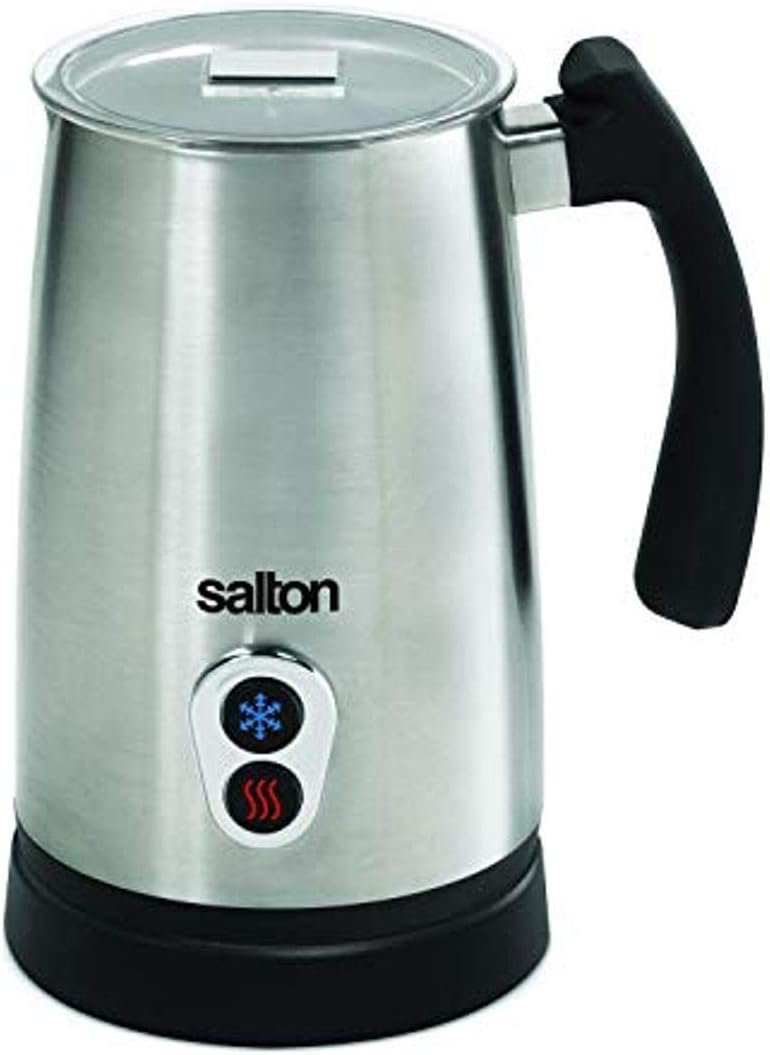 Salton Stainless Steel Milk Frother - Froth, Warm & Foam Milk for Coffees & Lattes