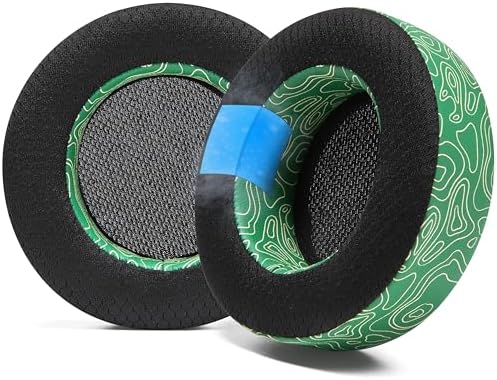 WC Freeze Virtuoso - Hybrid Fabric Cooling Gel Replacement Earpads for Corsair Virtuoso Gaming Headset, Made by Wicked Cushions, Improved Durability, Thickness and Sound Isolation |90s Black
