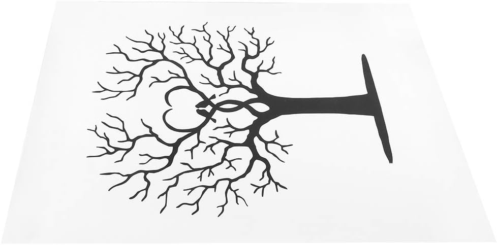 Wedding Fingerprint Tree, Canvas Signature Guestbook, Fingerprint Family Tree Kit with 6 Colors Inkpad, Fingerprint Guest Book for Wedding Birthday Party