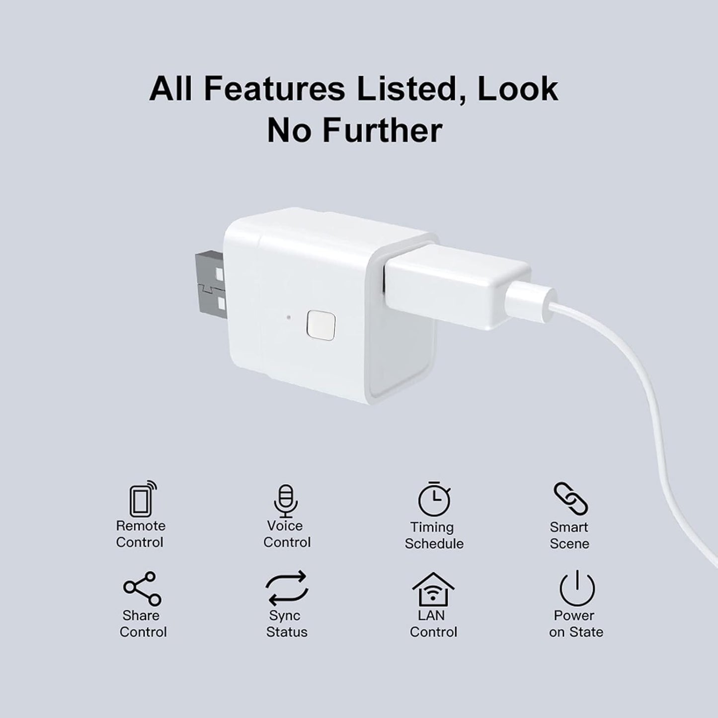 Purilite Select Smart USB Adapter – App-Controlled, Voice-Activated, Pocket-Sized Power Management