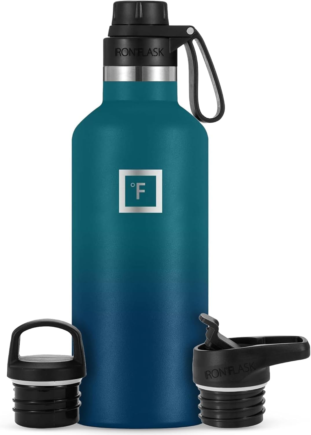 Camping & Hiking Hydration Canteens - 24oz 3 Lids (Narrow Straw/Spout Lid) Leak Proof Vacuum Insulated Stainless Steel - Hot & Cold Double Walled Sports Water Bottle