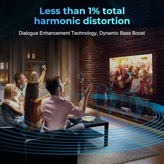 OXS S3 Soundbar for TV, Home Theater Audio with Bluetooth 5.0, Dynamic Bass, 3D Surround Sound, Dialogue Enhancement, Aux/Optical/Coaxial Compatible, Multiple Sound Modes, Wall Mountable - PuriLite