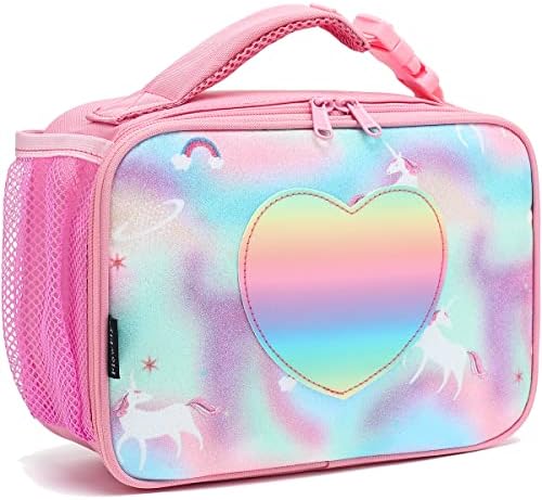 FlowFly Kids Lunch Box Insulated Soft Bag Mini Cooler Back to School Thermal Meal Tote Kit for Girls, Boys, Black
