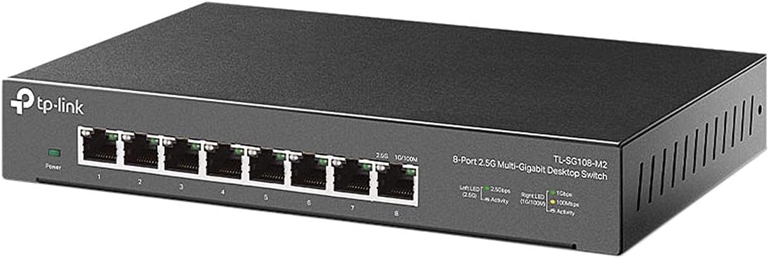 TP-Link TL-SX1008 | 8 Port 10G/Multi-Gig Unmanaged Ethernet Switch | Desktop/Rackmount | Plug & Play | Sturdy Metal Casing | Limited Lifetime Protection | Speed Auto-Negotiation