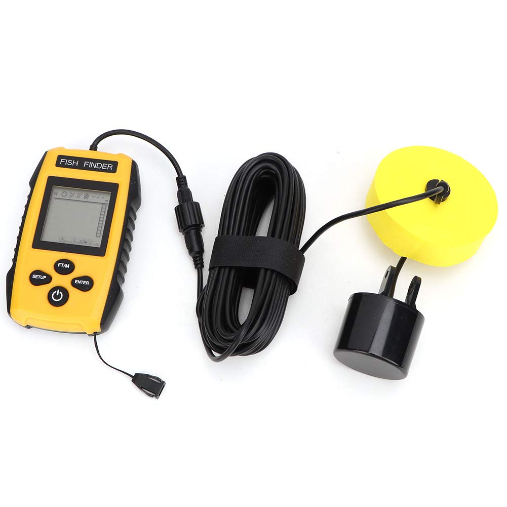 Agatige Portable LCD Display Fish Finder, Ice Kayak Boat Fishing Depth Finder, Sonar Sensor Transducer TL88