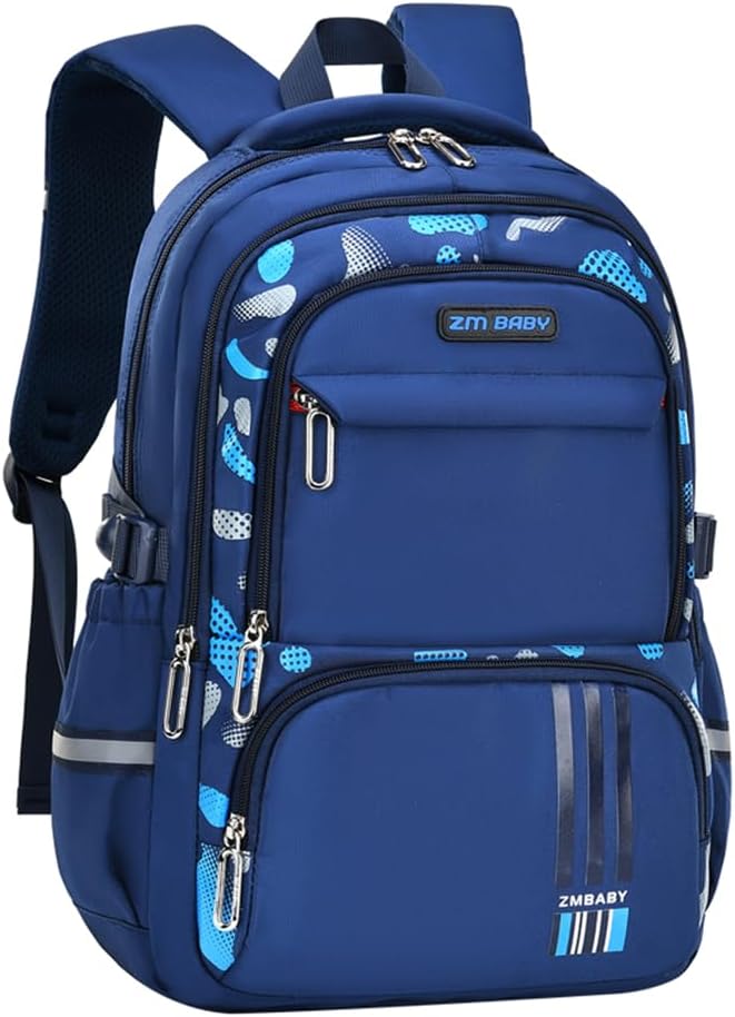 Blue-Camouflage Backpacks for Boys School Elementary, Camouflage Boys School Bags Capacity Bookbags