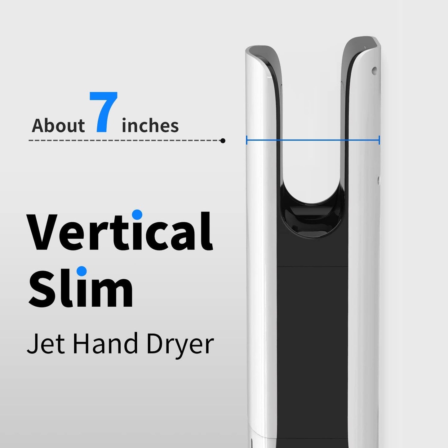 AIKE HEPA Filtered Vertical Hand Dryer Slim, 110-130V Silver 2023 New Version Model AK2065