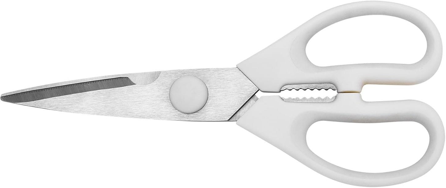 HENCKELS Statement 15Piece White-Handled Knife Block Set with Shears, Sharpening Steel - Dishwasher Safe, Ergonomic Handle